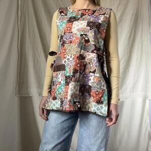 Unique patchwork print apron